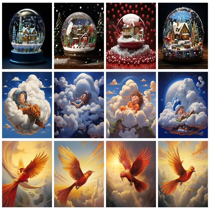 

RUOPOTY Diamond Painting Cloud Diy Full Square/Round Mosaic Diamond Embroidery Cross Stitch Kits Home Decor Art