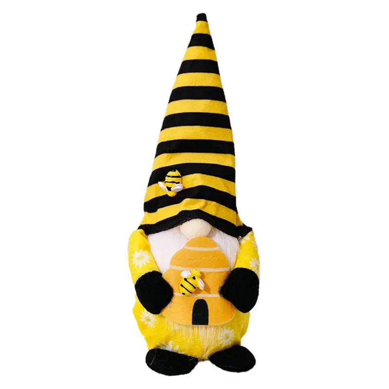 

Bumble Bee Gnome Plush Faceless Dwarf Plush With Sunflower Elements Wear-Resistant Bee Decoration Gnomes Plush Toy With Wings