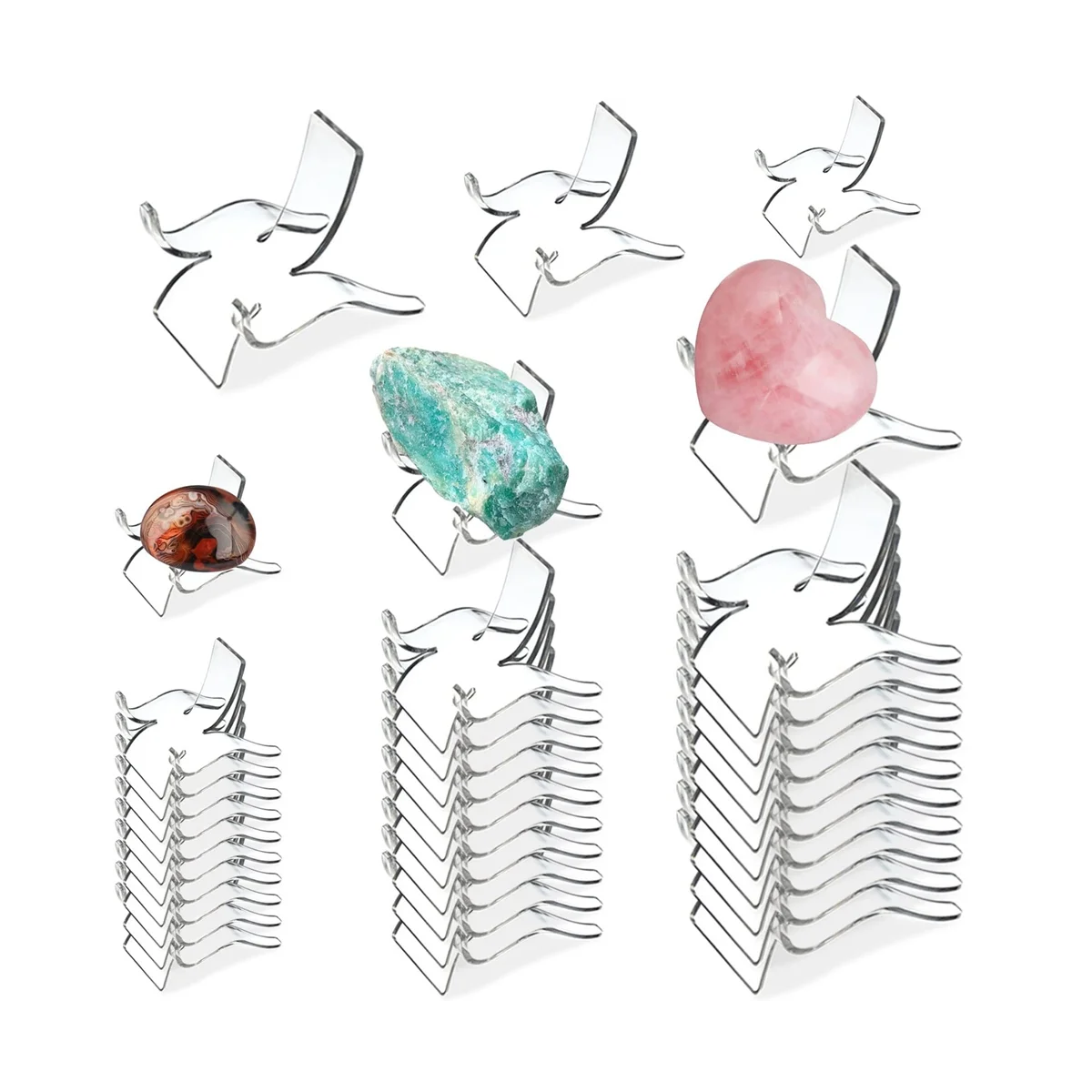 36 PCS 3 Sizes Rock Display Stand,Clear Display Easel Stands Pedestal for Crystal Geodes Rock Mineral
36 PCS 3 Sizes Rock Display Stand,Clear Display Easel Stands Pedestal for Crystal Geodes Rock Mineral