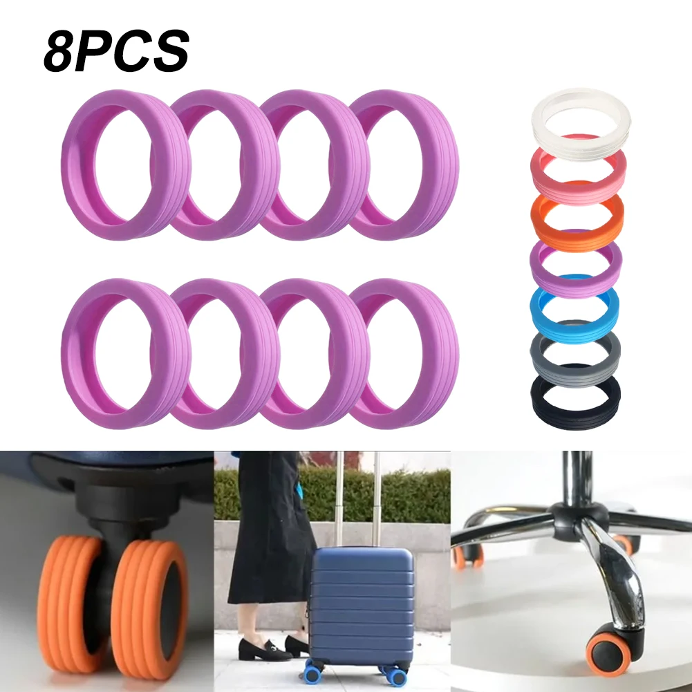 

8Pcs Luggage Wheel Covers For Suitcase Silicone Suitcase Wheel Protector Cover For Carry On Luggage Wheel Diameter Less Than 6cm