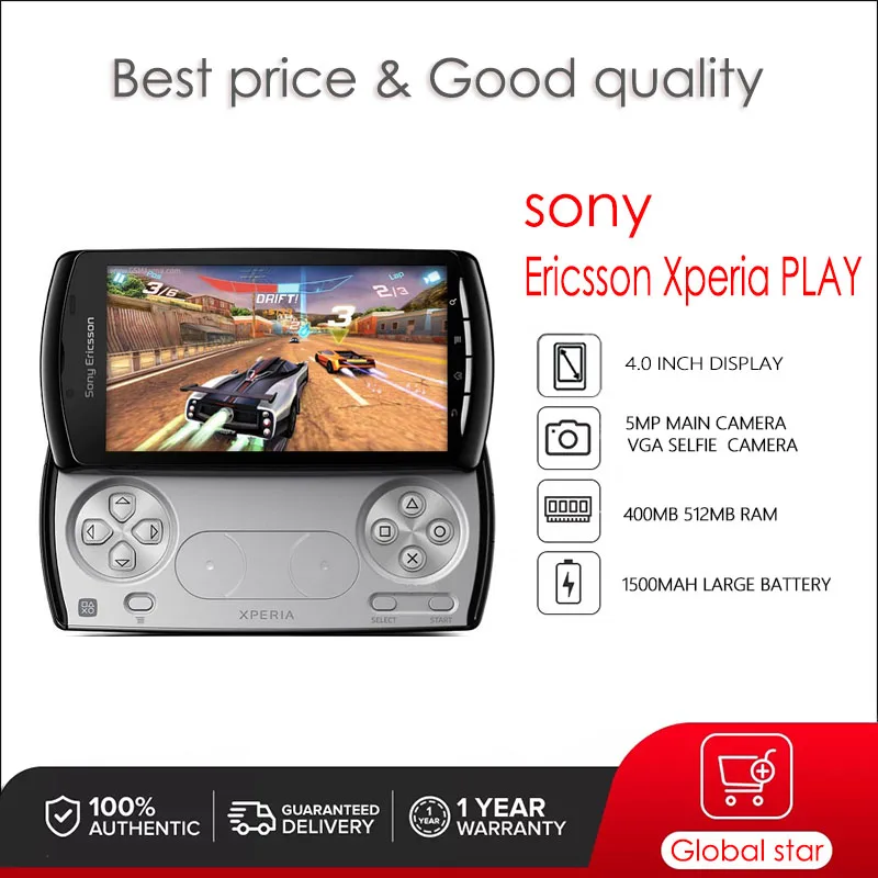 

Original Sony Ericsson Xperia PLAY Z1i R800i 3G Mobile Phone 4.0'' 5MP R800 Android OS PSP Game Smartphone WiFi A-GPS Cellphone