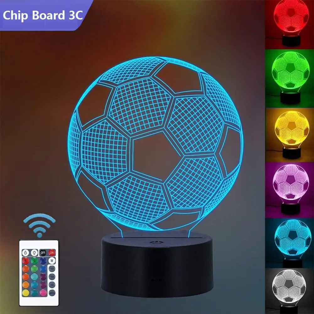 Football 3D Illusion Lamp Night Light with Remote Control 16 Colors With remote control Change Decor Birthday Christmas Gifts
Football 3D Illusion Lamp Night Light with Remote Control 16 Colors With remote control Change Decor Birthday Christmas Gifts