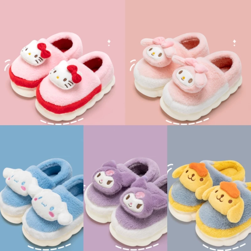 Kawaii Sanrio Anime Hello Kitty Kid Plush Slipper Winter Keep Warm Thickening Girl Heart Non-Slip Warm Cartoon Cotton Slippers
Kawaii Sanrio Anime Hello Kitty Kid Plush Slipper Winter Keep Warm Thickening Girl Heart Non-Slip Warm Cartoon Cotton Slippers