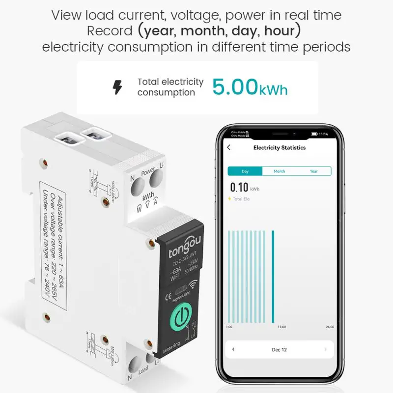 TUYA WIFI Smart Circuit Breaker With Power Metering Over Current Under Voltage Protection Home Wireless Remote Control Switch
TUYA WIFI Smart Circuit Breaker With Power Metering Over Current Under Voltage Protection Home Wireless Remote Control Switch