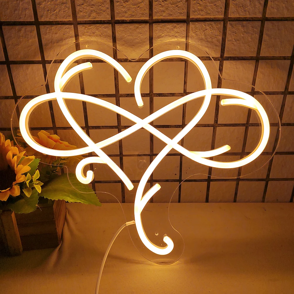 

Infinity Heart LED Neon Sign, 21 inches Stable LED Light for Wall Decor Wedding Bachelorette Engagement Party.