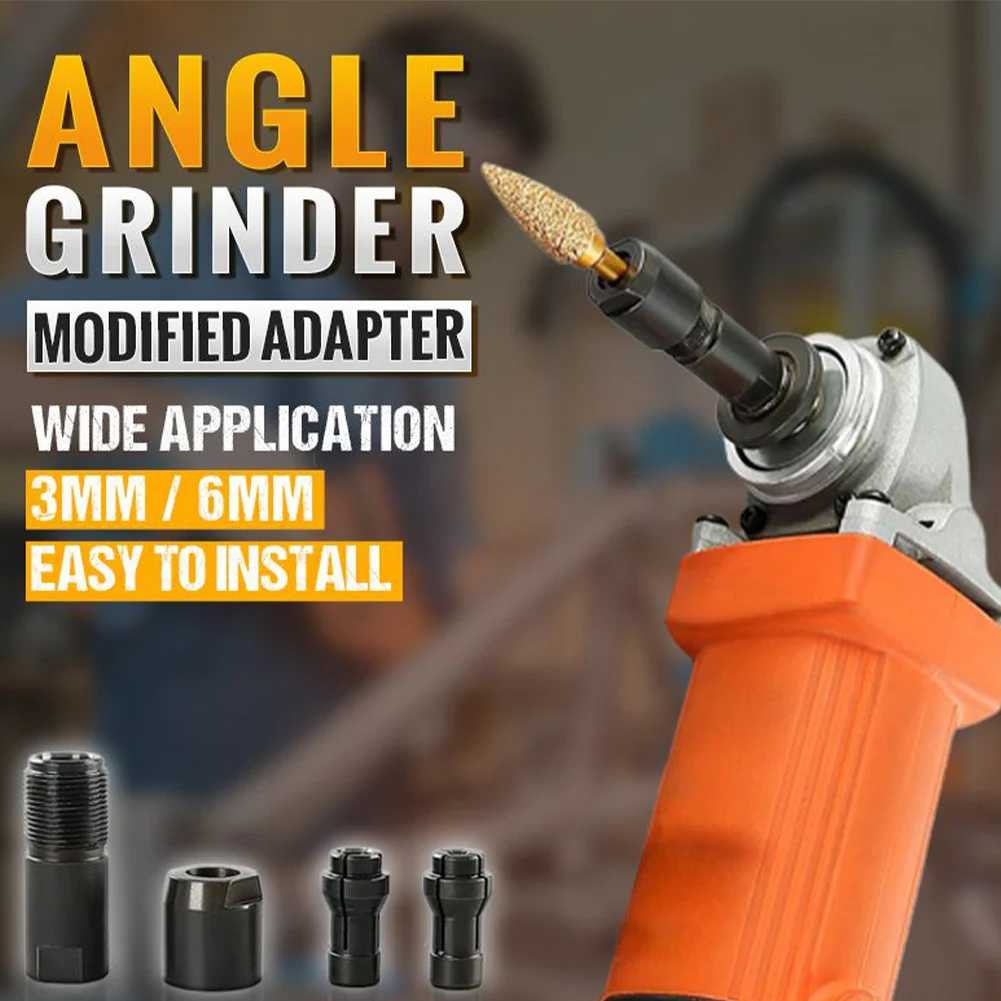Universal Angle Grinder Modified 6/3mm Adapter To Straight Grinder Chuck For 100-type Angle Grinder M10 Thread Grinding Cutter
Universal Angle Grinder Modified 6/3mm Adapter To Straight Grinder Chuck For 100-type Angle Grinder M10 Thread Grinding Cutter