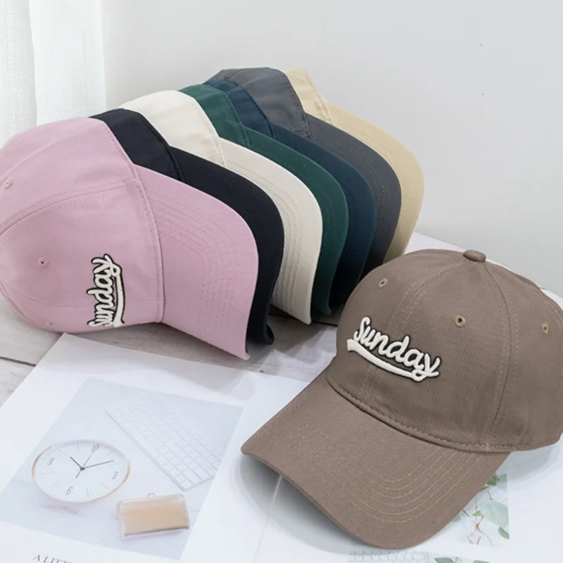 

Wide Brim Adjustable Baseball Cap Women Face Small Three-dimensional Embroidery Duck Tongue Hat Spring Summer Sunshade Trend Hat