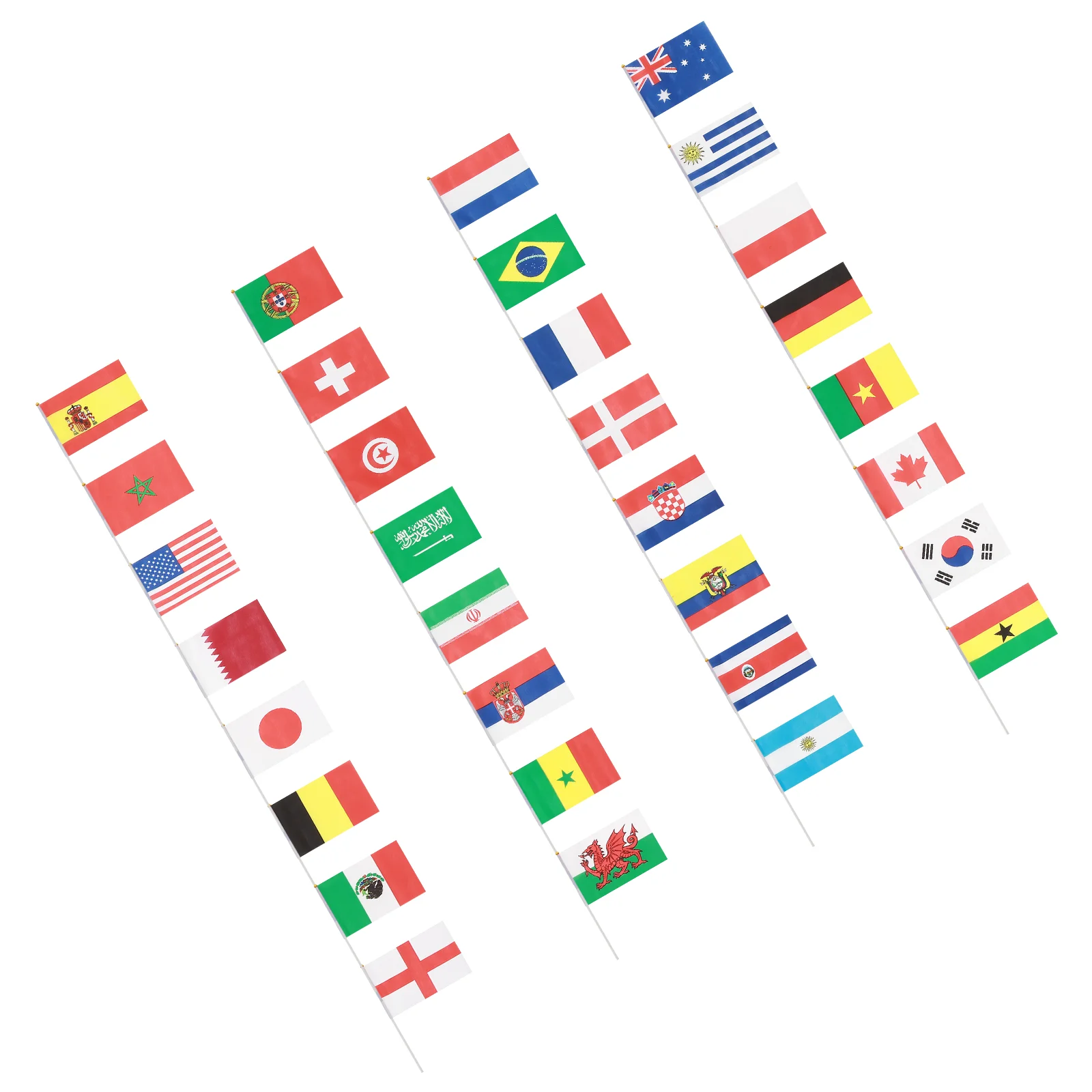 

Hand Held National Flag Stick International World Country Flags Banners for Bar Party Decor Hand waving flag countries