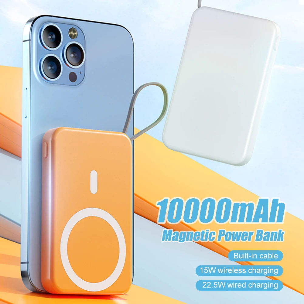 Portable Power Bank 10000mAh Mini Magnetic Wireless Fast Charge With 2 In 1 Cable LED Display For IPhone Samsung Huawei Xiaomi
Portable Power Bank 10000mAh Mini Magnetic Wireless Fast Charge With 2 In 1 Cable LED Display For IPhone Samsung Huawei Xiaomi
