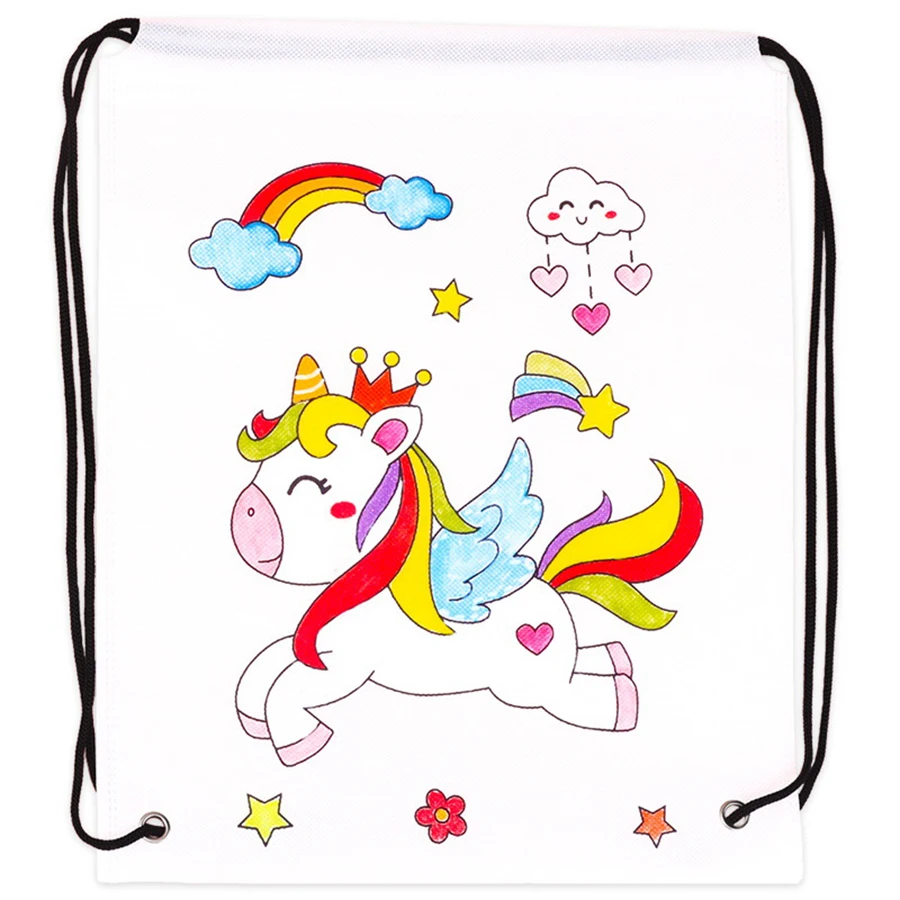 5-Pack Graffiti Drawstring Painting Bags with 6-Color Mini Pens 6 S61fb71408cbd439580b63fba83425129T