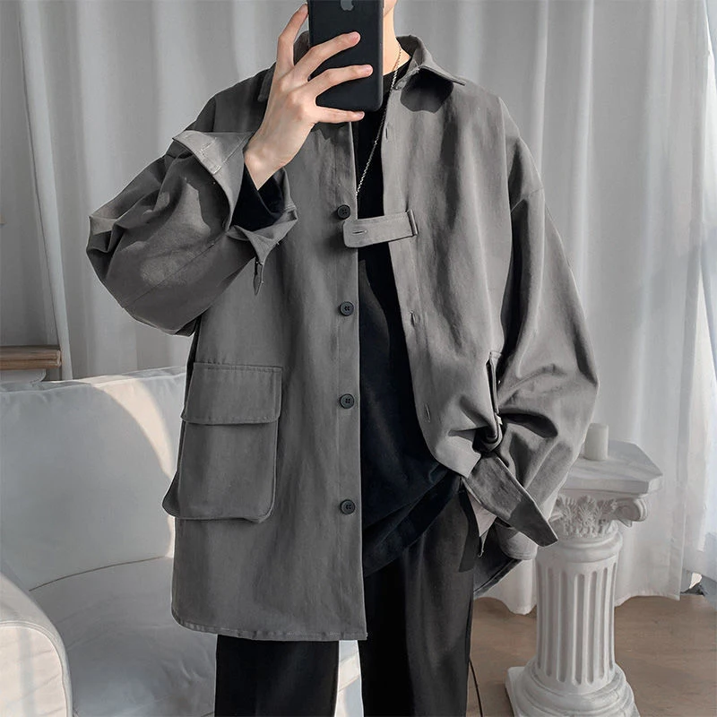 Tooling Japanese Outdoor Casual Top Long Sleeve Pockets Shirt Men Oversized Vintage Blouses Spring Fall New Korean Cardigan 2023
Tooling Japanese Outdoor Casual Top Long Sleeve Pockets Shirt Men Oversized Vintage Blouses Spring Fall New Korean Cardigan 2023