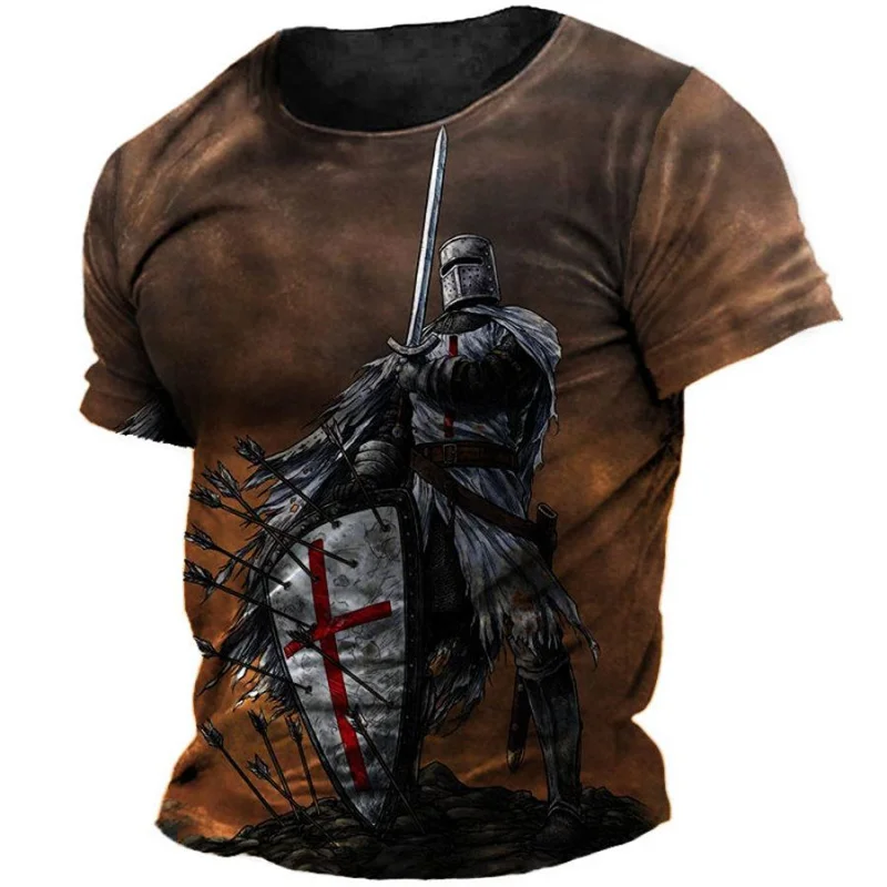 Vintage T-Shirts Men's Tops Crusader Knight Graphic Print Tees Oversized O Neck Short Pullover Casual Oversized T Shirt Clothing
Vintage T-Shirts Men's Tops Crusader Knight Graphic Print Tees Oversized O Neck Short Pullover Casual Oversized T Shirt Clothing