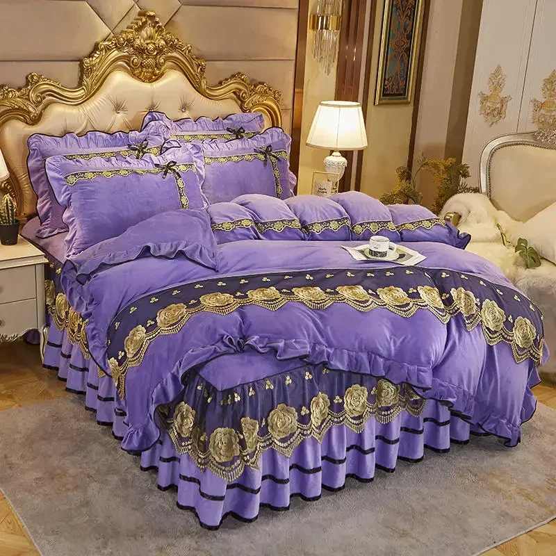 Super Soft Beige Lace Embroidery Bedding Korean Crystal Velvet Warm Duvet/Quilt Cover Pillowcases Solid Color Home Textiles
Super Soft Beige Lace Embroidery Bedding Korean Crystal Velvet Warm Duvet/Quilt Cover Pillowcases Solid Color Home Textiles