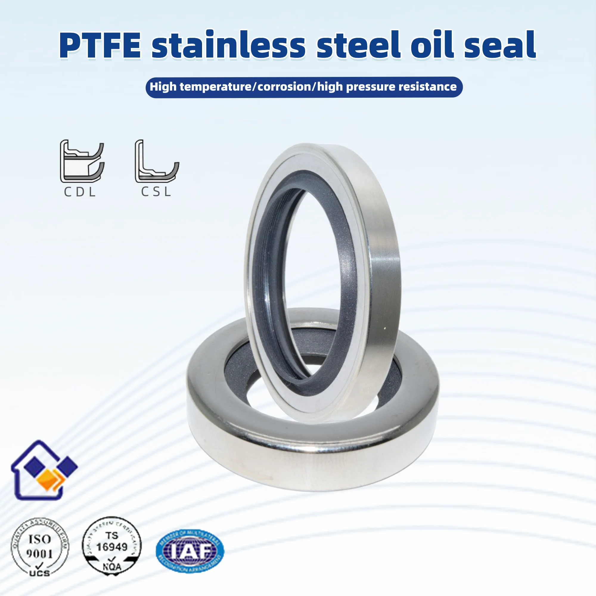 

PTFE Single lip 80/85*95/100/105/110/115/120*8/10/12mm stainless steel oil seal screw rod shaft seal using air compressor