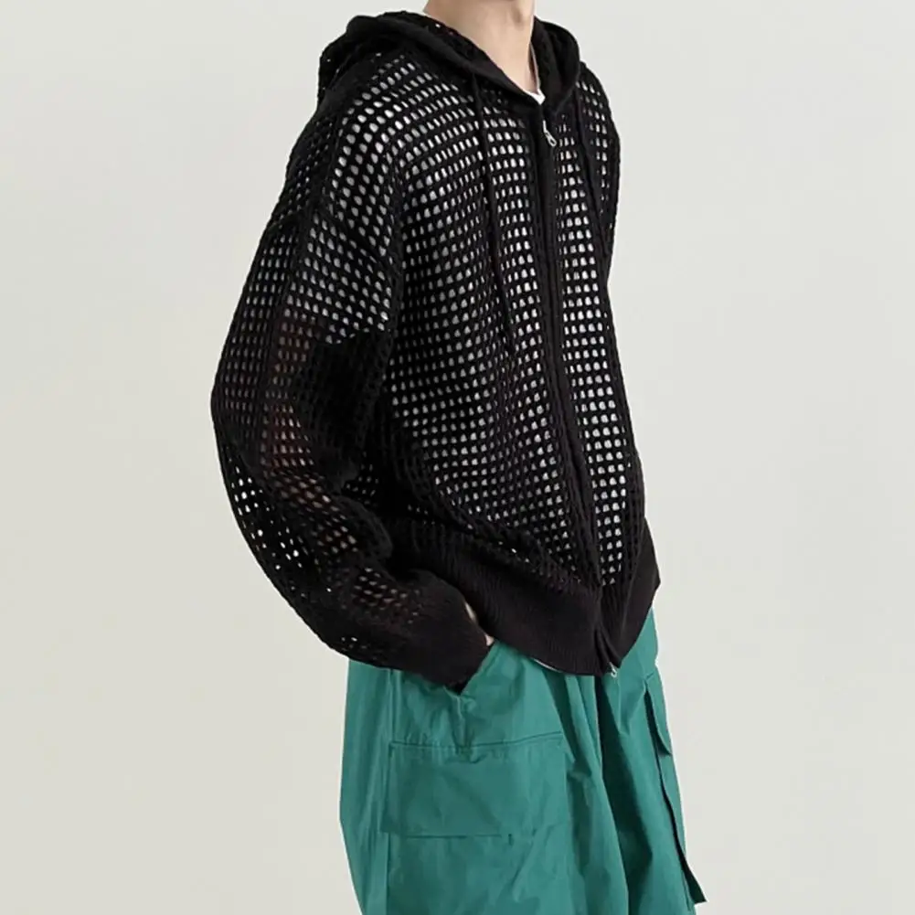 Men Knitted Jacket Hooded Hip Hop Cardigan Stylish Men's Winter Jacket with Hollow Out Design Zipper Closure Men Knitted Coat
Men Knitted Jacket Hooded Hip Hop Cardigan Stylish Men's Winter Jacket with Hollow Out Design Zipper Closure Men Knitted Coat