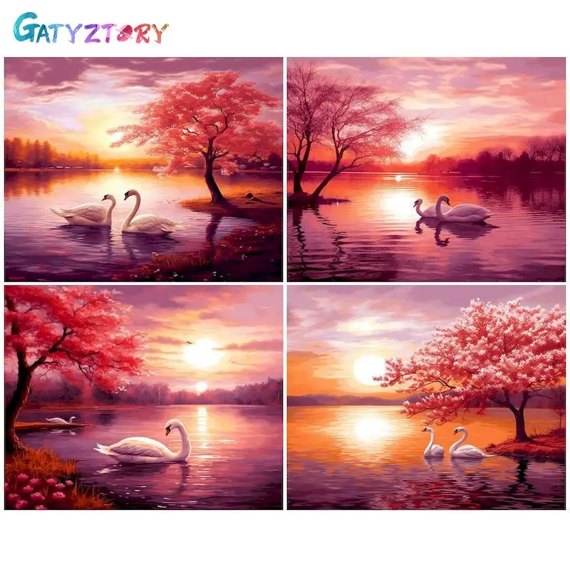 

GATYZTORY 60X75cm Frame DIY Painting By Numbers Animals Scenery DIY Paint By Numbers On Canvas Home Decor Coloring By Number