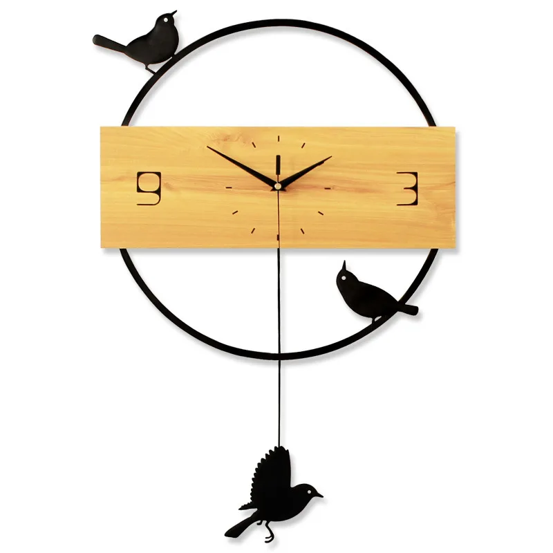 

Creative Large Wooden Wall Clocks 3D Quartz Silent Pendulum Clock For Home Decoration Bedroom Living Room Nordic Modern Design