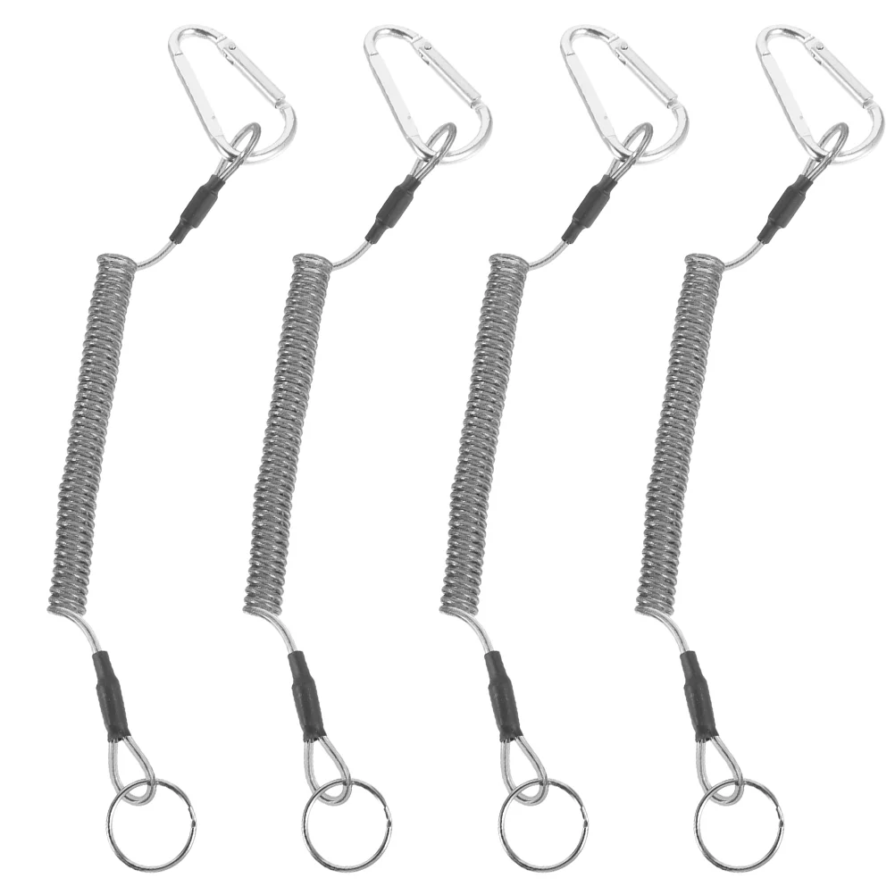 

4 Pcs Fishing Miss Rope Heavy Duty Lanyard for Steel Wire Safety Boating Coiled Spring