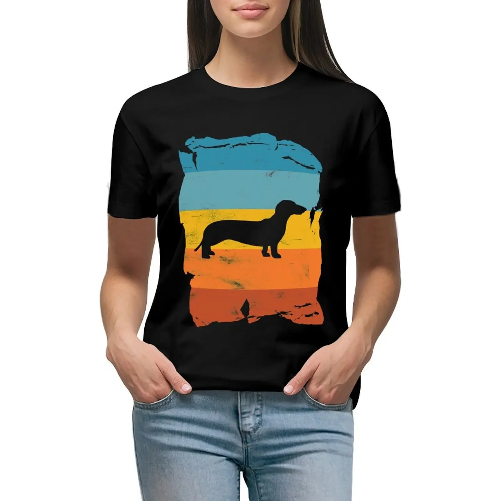 Dachshund Distressed Vintage Retro Silhouette T-shirt hippie clothes cute tops tops Women
Dachshund Distressed Vintage Retro Silhouette T-shirt hippie clothes cute tops tops Women