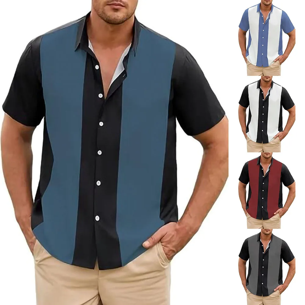 Mens Casual Vintage Bowling Shirt Retro Striped Short Sleeve Button Down Shirts Comfortable Fashion Tops M-2XL
Mens Casual Vintage Bowling Shirt Retro Striped Short Sleeve Button Down Shirts Comfortable Fashion Tops M-2XL