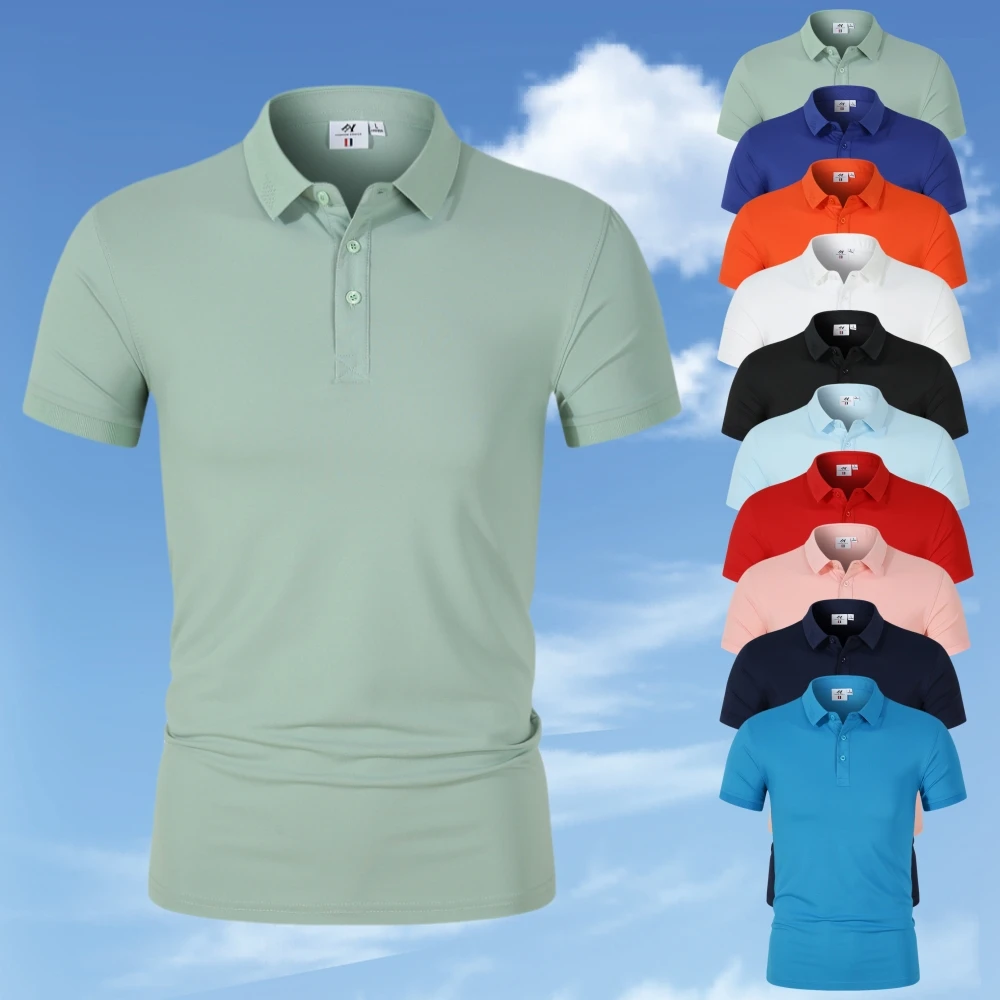 Summer Men's Polo Shirt Casual Short Sleeve High end Knitted T-shirt Collar Perforated Decoration Fashion Breathable Men's Shirt
Summer Men's Polo Shirt Casual Short Sleeve High end Knitted T-shirt Collar Perforated Decoration Fashion Breathable Men's Shirt