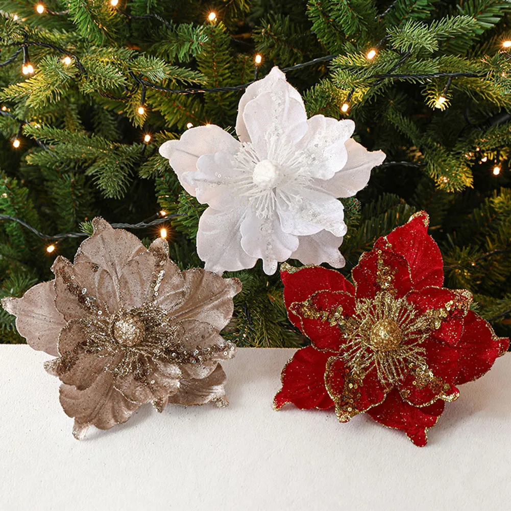 Glitter Christmas Poinsettia Flower Xmas Tree Hanging Merry Christmas Decoration For 2023 New Year Navidad Natal Noel 2024 Decor
Glitter Christmas Poinsettia Flower Xmas Tree Hanging Merry Christmas Decoration For 2023 New Year Navidad Natal Noel 2024 Decor