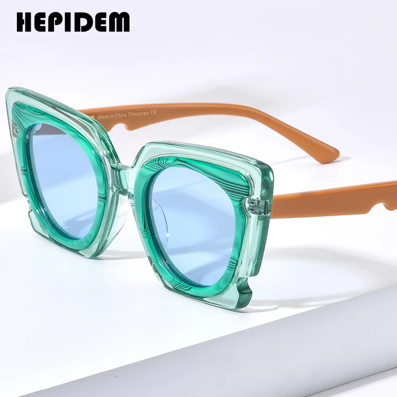 

HEPIDEM Acetate Polarized Sunglasses Men 2024 New Colorful Retro Trendy Design Cat Eye Sun Glasses UV400 Women Shades H9353T