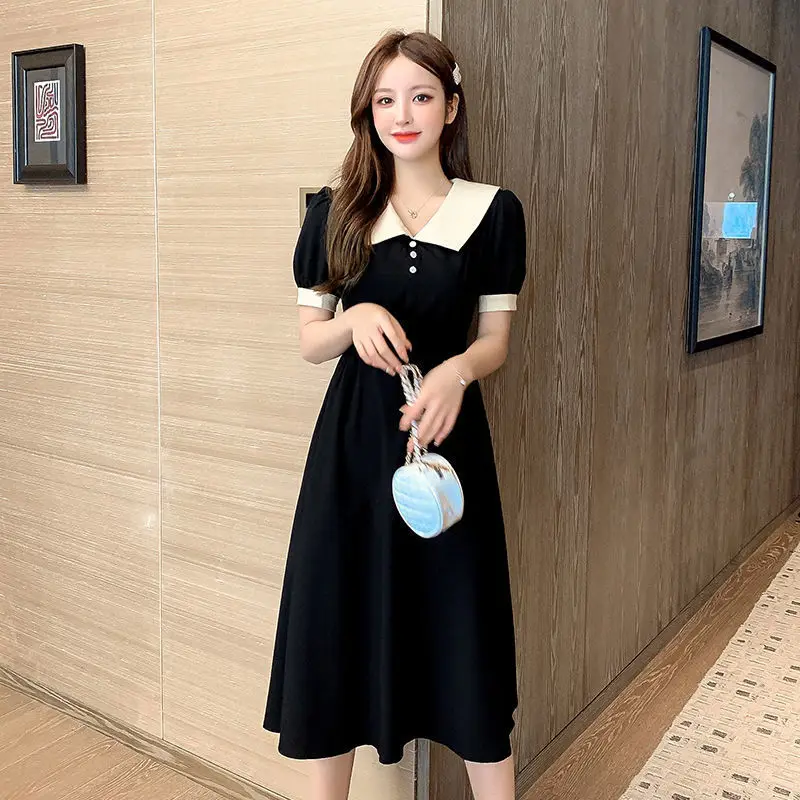 French Style Temperament Female Dress 2022 Summer New Puff Short Sleeve Patchwork Turn Down Collar Button Lace Up Women Dresses
French Style Temperament Female Dress 2022 Summer New Puff Short Sleeve Patchwork Turn Down Collar Button Lace Up Women Dresses