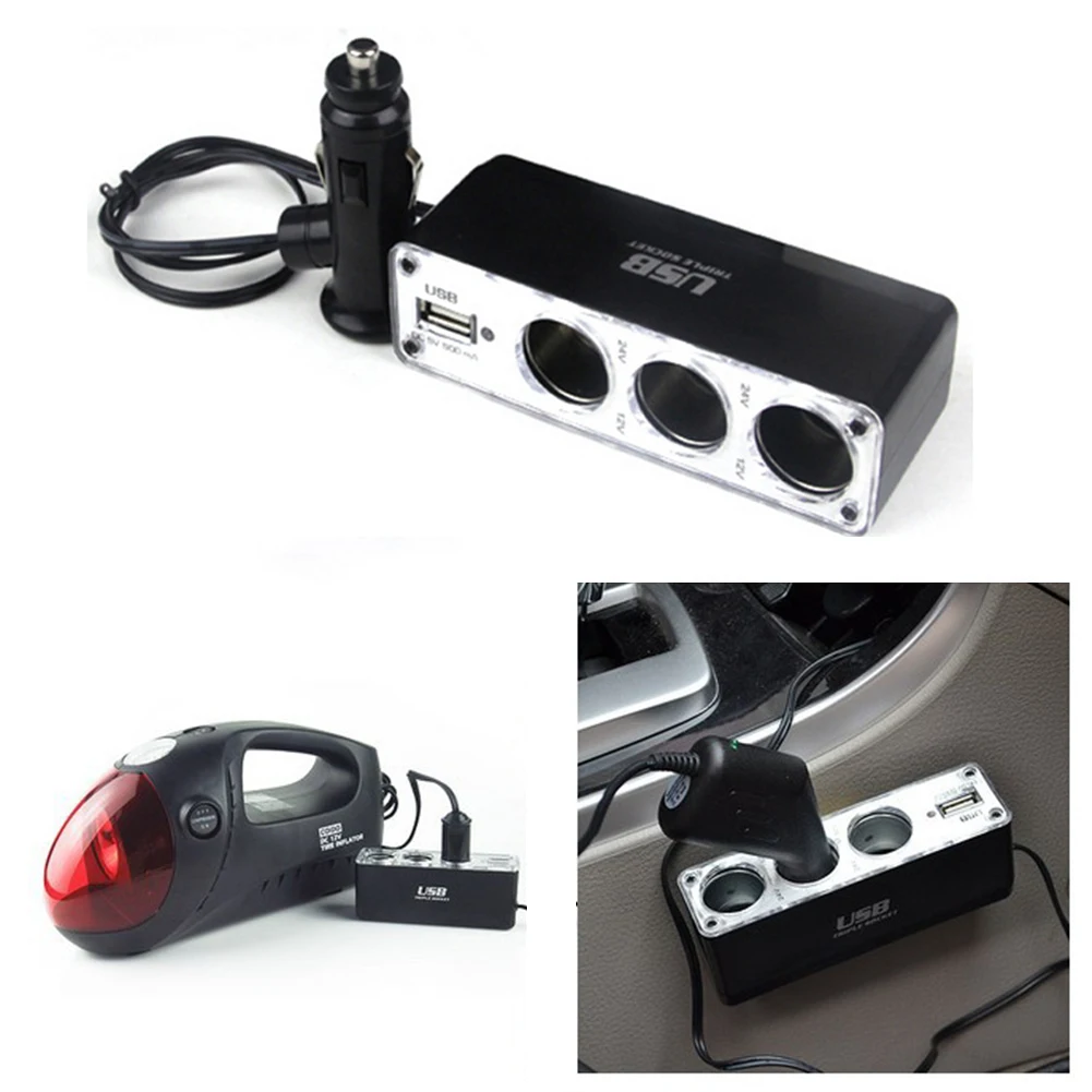 New 12V/24V Car Cigarette Lighter Splitter Car Charger 3-Socket+USB Port Plug Car Power DC Outlet Adapter For Phone GPS DVR
New 12V/24V Car Cigarette Lighter Splitter Car Charger 3-Socket+USB Port Plug Car Power DC Outlet Adapter For Phone GPS DVR