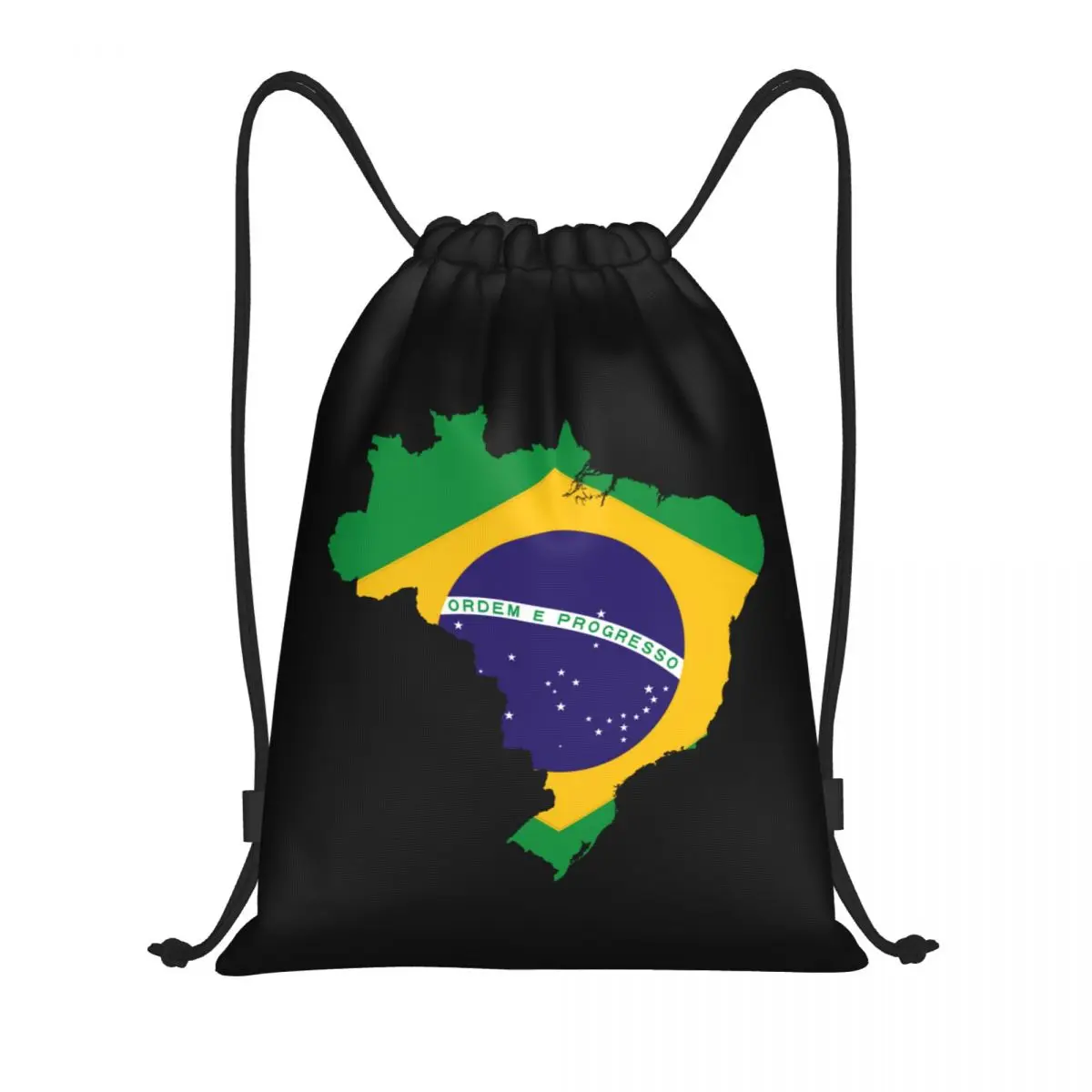 

Рюкзак на шнурке с флагом карты бразилии для женщин и мужчин, спортивный рюкзак для спортзала, портативная бразильская патриотическая сумка для покупок