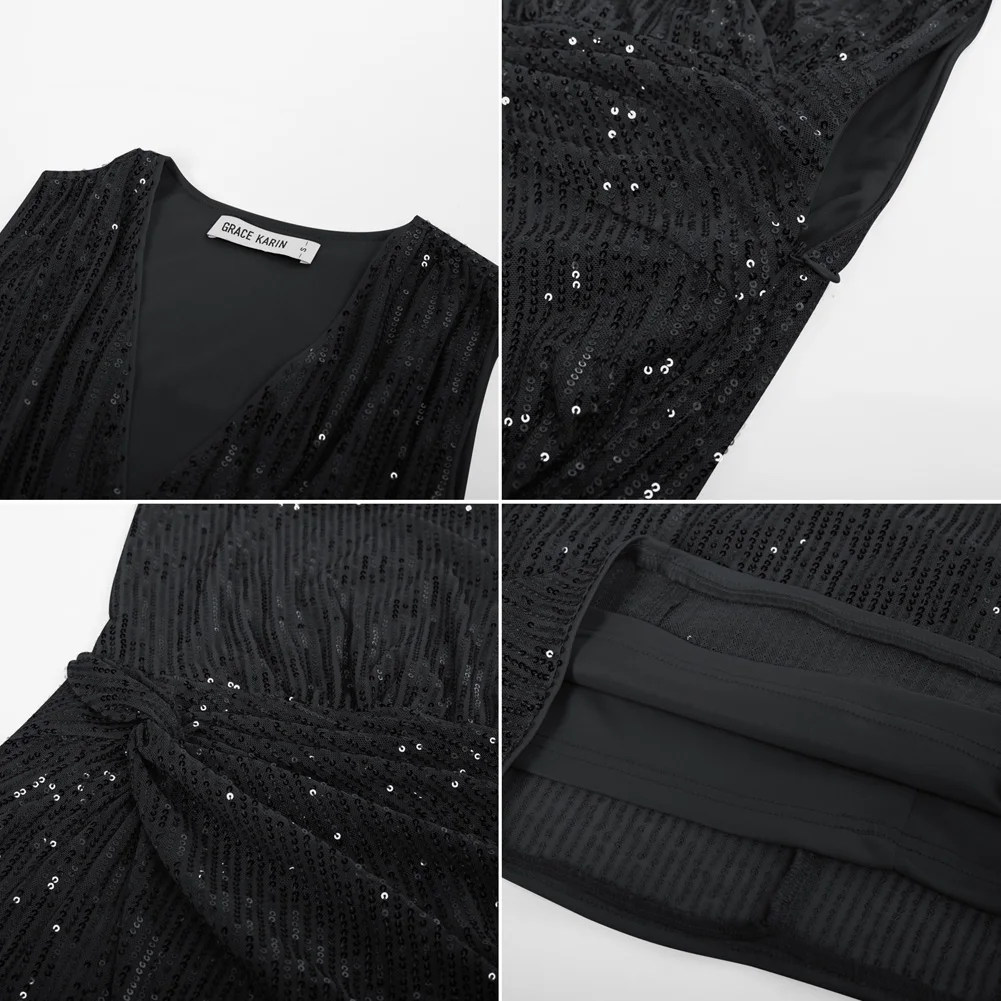 GK Women Sequined Party Dress Sleeveless Surplice V-Neck Ruched Bodycon Dress Sexy Club Party Cocktail Dresses
GK Women Sequined Party Dress Sleeveless Surplice V-Neck Ruched Bodycon Dress Sexy Club Party Cocktail Dresses