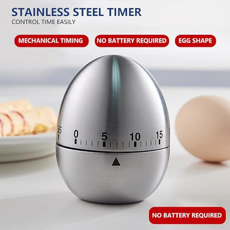 1PC Creative Kitchen Mechanical Timer Stainless Steel Egg-Type Timer 60 Minutes Student Timing Baking Cooking Reminder
1PC Creative Kitchen Mechanical Timer Stainless Steel Egg-Type Timer 60 Minutes Student Timing Baking Cooking Reminder