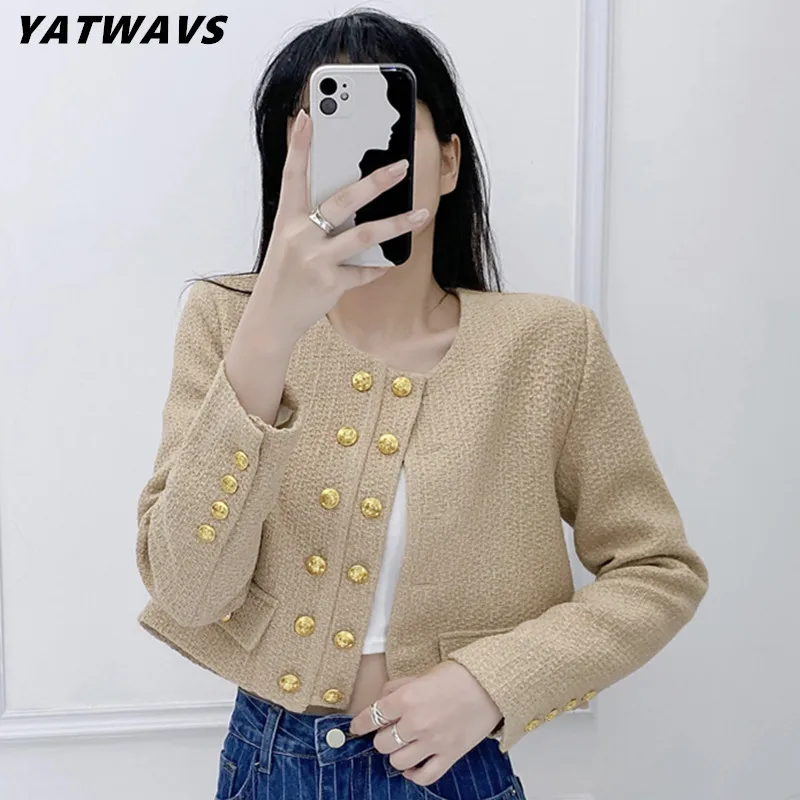 2022 New Autumn Elegant Vintage Long Sleeve Cardigan Coat Fashion Women Crop Top Korean Double-breasted Tweed Jacket Outerwear
2022 New Autumn Elegant Vintage Long Sleeve Cardigan Coat Fashion Women Crop Top Korean Double-breasted Tweed Jacket Outerwear
