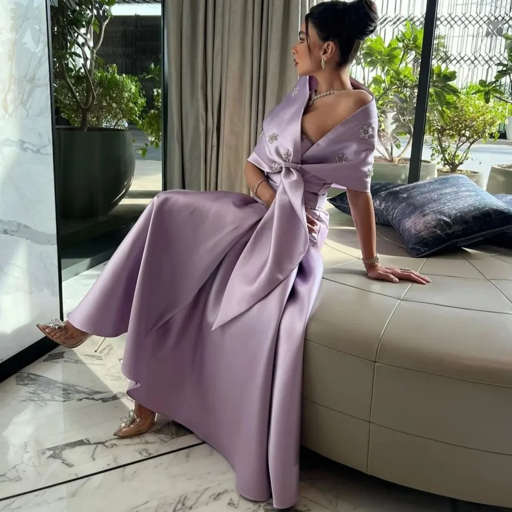 Satin Robe De Soirée Off Shoulder Cap Sleeves Mermaid Evening Gown Purple Custom Made Formal Party Dress Elegant Prom Dresses
Satin Robe De Soirée Off Shoulder Cap Sleeves Mermaid Evening Gown Purple Custom Made Formal Party Dress Elegant Prom Dresses