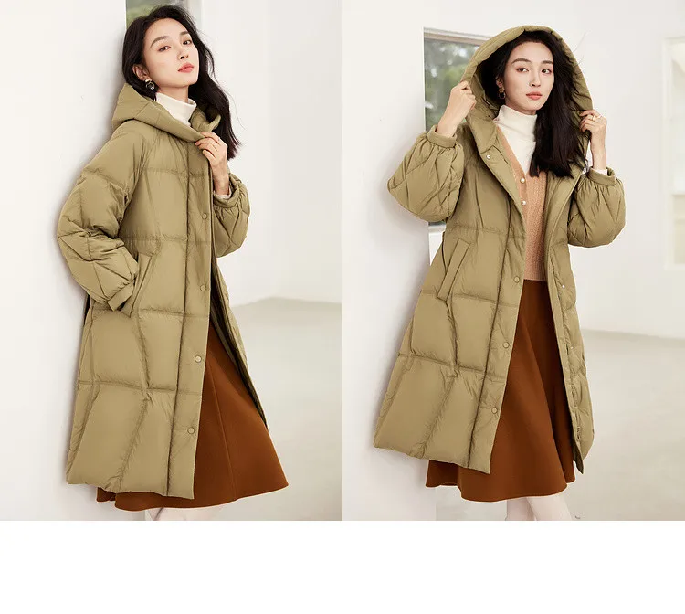 SENTUBILA Women's Winter Puffer Down Jacket Women 2024 Hooded Lantern Sleeve Windproof Mid-Length Down Coats Ladies W44Y58448X SENTUBILA Women's Winter Puffer Down Jacket Women 2024 Hooded Lantern Sleeve Windproof Mid-Length Down Coats Ladies W44Y58448X