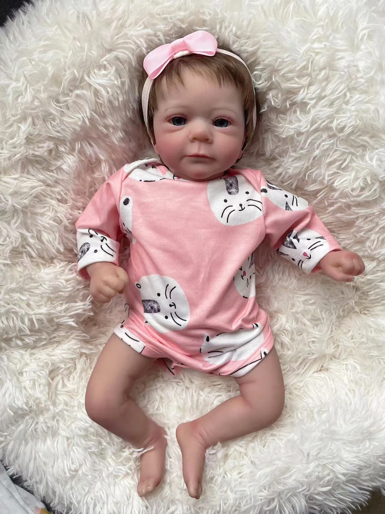 

45cm Felicia Reborn Newborn Doll Realistic Lifelike Soft Touch Visible Veins Adorable Girl Kids Toy Gift