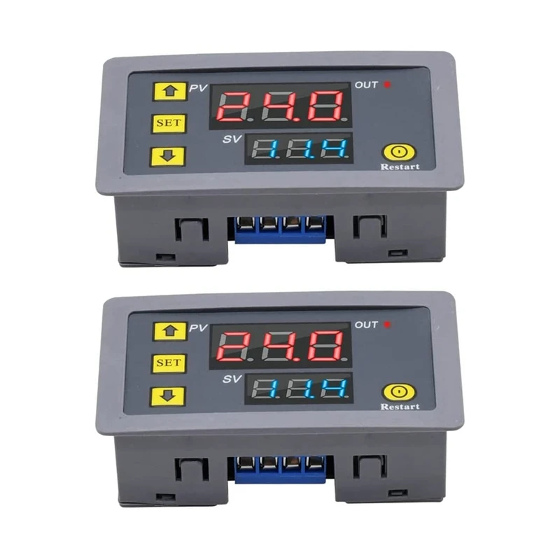 

2Pcs Timer Delay Relay 20A Programmable Cycle Timer Switch ON-Off LED Digital Display Time Relay Module