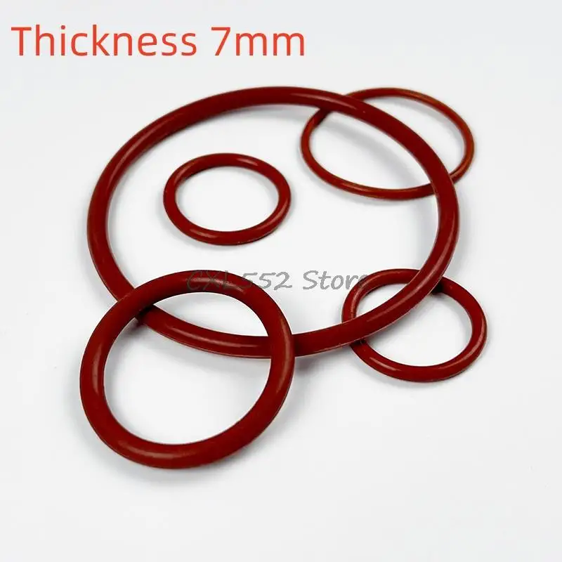 

1Pc ID 25/39/48/53/57/60/62/63/66/69/71/72/76/81/82~136/140/145/150x7mm Red VMQ Silicone O-Ring Sealing Ring Washer Gasket