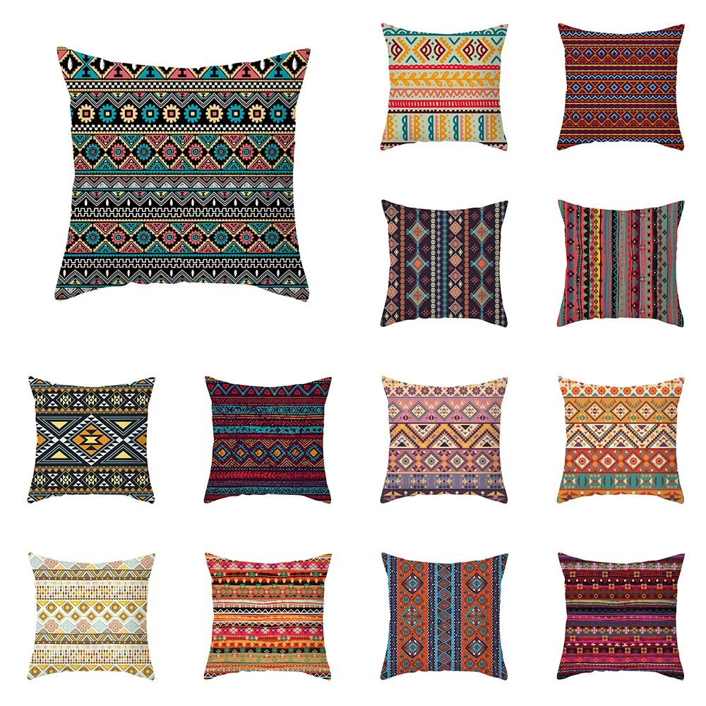 

Tribal Indian Totem Stripe Printing Pattern Cushion Cover Home Living Room Sofa Decoration Square Pillow 45*45cm