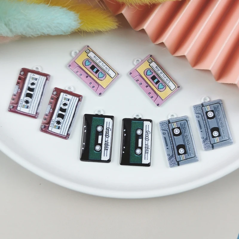 ApeUr 10pcs Spray Paint Cassette Tape Enamel Charms For Jewelry Making Findings DIY Earrings Magnetic Tape Metal Pendants
ApeUr 10pcs Spray Paint Cassette Tape Enamel Charms For Jewelry Making Findings DIY Earrings Magnetic Tape Metal Pendants