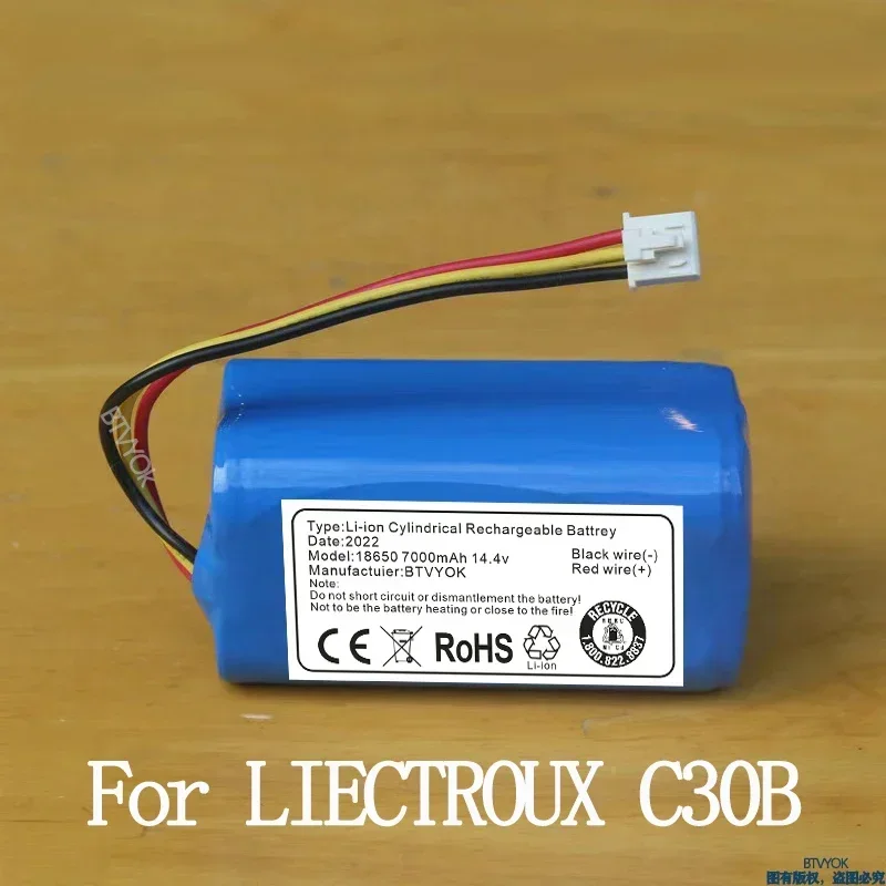 

14.4v 7000mAh Battery for LIECTROUX C30B/REDMOND RV-R650S Robot Vacuum Cleaner, Free Air Shipping from 1 Piece