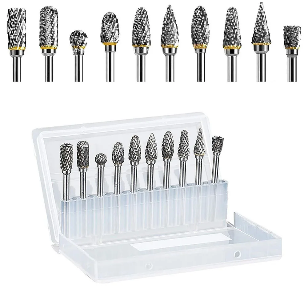 10pcs Rotary Tool 3*6mm Carbide Rotary File Transparent Box Double Thread Double Cut Rotary Cutting Burrs Tool Accessories
10pcs Rotary Tool 3*6mm Carbide Rotary File Transparent Box Double Thread Double Cut Rotary Cutting Burrs Tool Accessories