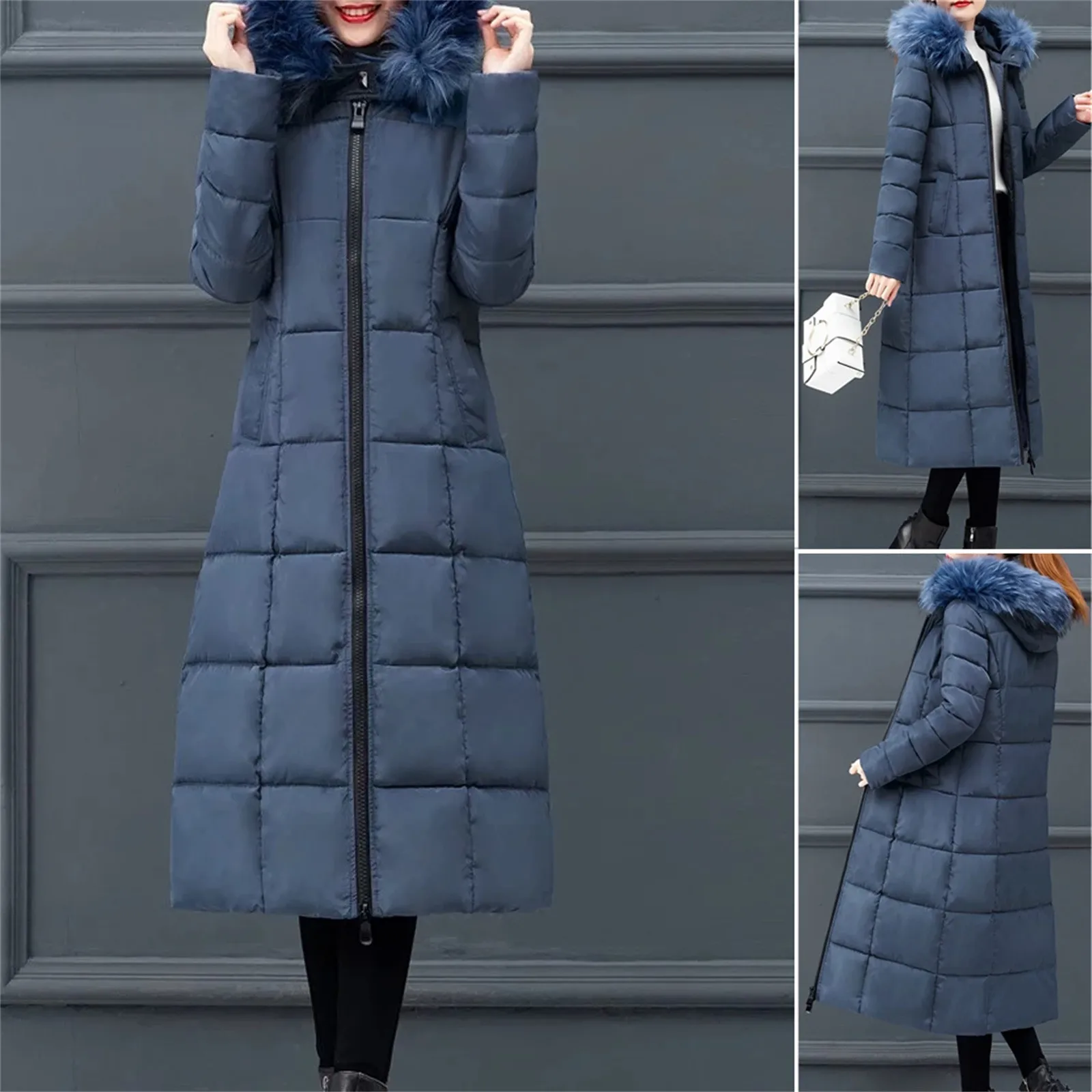 Winter Women'S Warm Super Long Down Jacket Women'S Outdoor Artificial Fur Hooded Jacket Long Cotton Padded Jacket Pocket Jacket
Winter Women'S Warm Super Long Down Jacket Women'S Outdoor Artificial Fur Hooded Jacket Long Cotton Padded Jacket Pocket Jacket