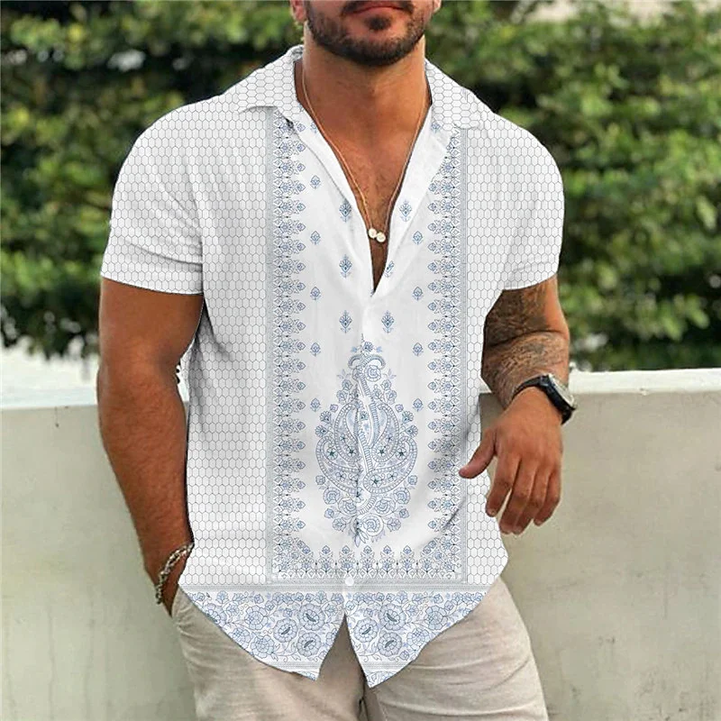 Hawaiian Men's Shirt Simple Pattern Short Sleeve Clothes Loose Beach Vacation T-Shirt Fashion Lapel Shirt for Man Harajuku Tops
Hawaiian Men's Shirt Simple Pattern Short Sleeve Clothes Loose Beach Vacation T-Shirt Fashion Lapel Shirt for Man Harajuku Tops