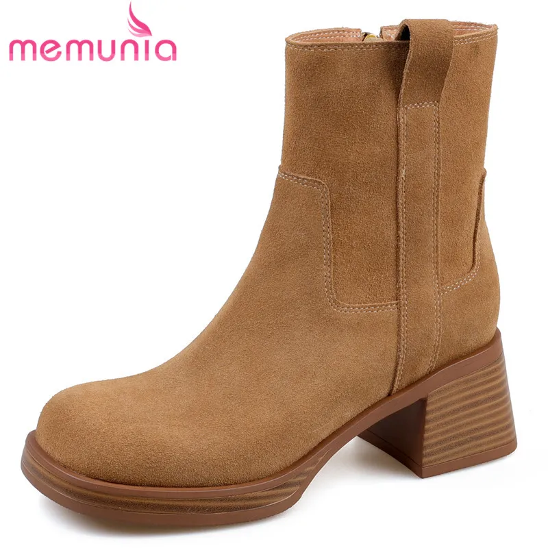 MEMUNIA 2023 New Kid Suede Leather Zipper Women Boots Vintage Ladies Platform Ankle Boots Square High Heels Winter Boots
MEMUNIA 2023 New Kid Suede Leather Zipper Women Boots Vintage Ladies Platform Ankle Boots Square High Heels Winter Boots