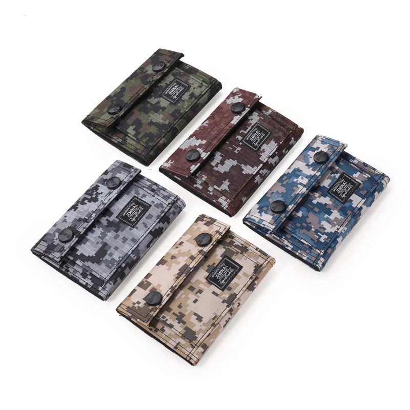 

Casual Camouflage Folding Wallet Portable Short Change Purse ID Card Cash Coin Purse 2023 Simple Style Men's Small Clutch