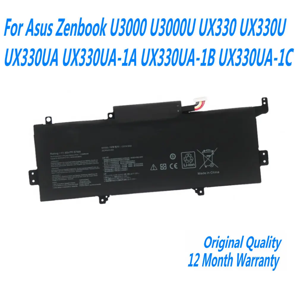 New 11.55V 57Wh C31N1602 Laptop Battery For Asus Zenbook U3000 U3000U UX330 UX330U UX330UA UX330UA-1A UX330UA-1B UX330UA-1C
New 11.55V 57Wh C31N1602 Laptop Battery For Asus Zenbook U3000 U3000U UX330 UX330U UX330UA UX330UA-1A UX330UA-1B UX330UA-1C