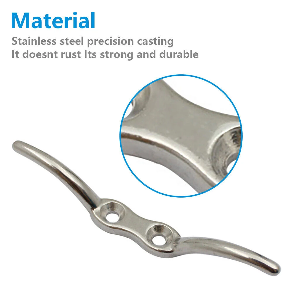 316 Stainless Steel Rope Cleat Hook Hardware Flag Pole Accessory Stainless Steel Halyard Polished Marine Rope Cleat Hook
316 Stainless Steel Rope Cleat Hook Hardware Flag Pole Accessory Stainless Steel Halyard Polished Marine Rope Cleat Hook