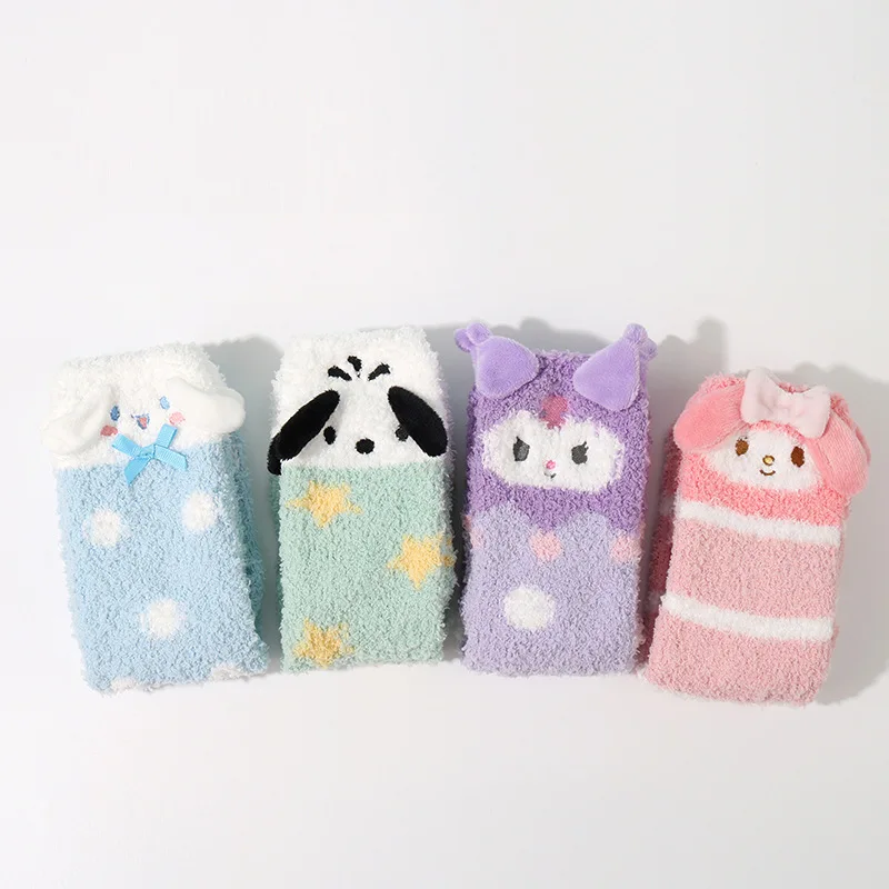 Sanrio плюшевые хлопковые носки аниме Kawaii Kuromi Cinnamoroll My Melody осень-зима Ins мягкие напольные соксы для девочек праздничные подарки
Sanrio плюшевые хлопковые носки аниме Kawaii Kuromi Cinnamoroll My Melody осень-зима Ins мягкие напольные соксы для девочек праздничные подарки