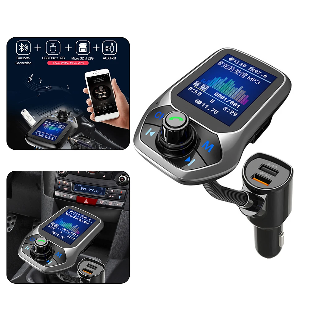 Автомобильный MP3-плеер T43 с 4,3-дюймовым дисплеем, Bluetooth 1,8, USB2.4A, FM-передатчик громкой связи, быстрое зарядное устройство, дисплей с именем песни
Автомобильный MP3-плеер T43 с 4,3-дюймовым дисплеем, Bluetooth 1,8, USB2.4A, FM-передатчик громкой связи, быстрое зарядное устройство, дисплей с именем песни